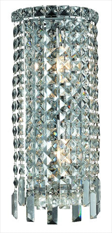 Elegant Lighting 2031W8C/RC 2-Light Wall Sconce, Chrome Finish, Crystal, 18-Inch High, 8in x 18in