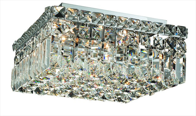 Elegant Lighting 2032F12C-Rc 12 L X 12 W X 55 H In Maxim Collection Flush Mount - Royal Cut- Chrome Finish