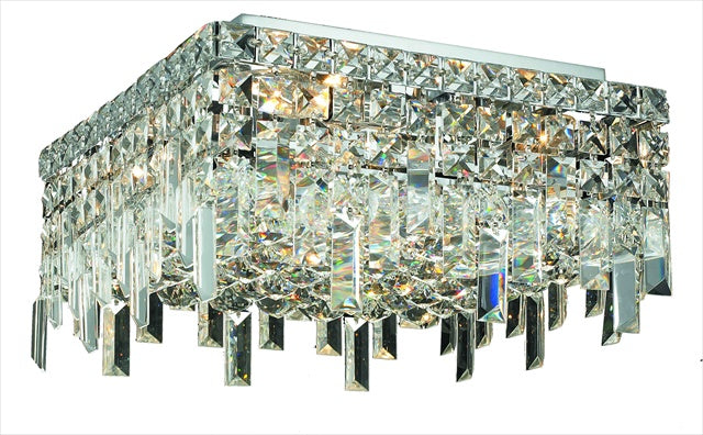 Elegant Lighting 2033F12C-Rc 12 L X 12 W X 55 H In Maxim Collection Flush Mount - Royal Cut- Chrome Finish