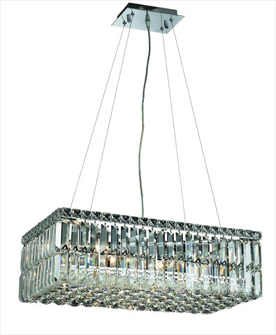 Elegant Lighting 2034D24c-Rc 24 L x 12 W x 75 H in Maxim collection Hanging Fixture - Royal cut- chrome Finish