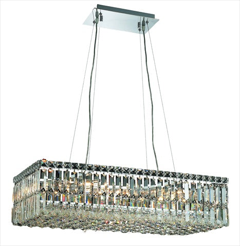Elegant Lighting 2034D28C/Rc Royal Cut Clear Crystal Maxim 16-Light Crystal Pendant, Finished In Chrome With Clear Crystals