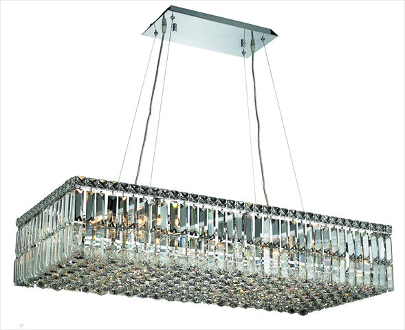 Elegant Lighting 2034D36c-Rc 36 L x 18 W x 75 H in Maxim collection Hanging Fixture - Royal cut- chrome Finish