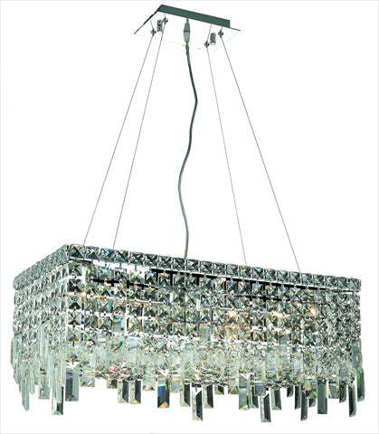Elegant Lighting 2035D24c-Rc 24 L x 12 W x 105 H in Maxim collection Hanging Fixture - Royal cut- chrome Finish
