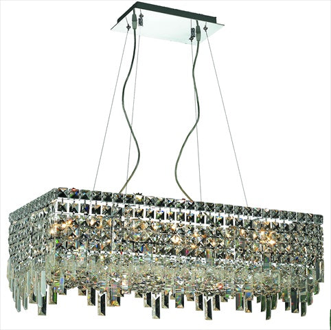 Elegant Lighting 2035D28C/Rc Royal Cut Clear Crystal Maxim 16-Light Crystal Pendant, Finished In Chrome With Clear Crystals
