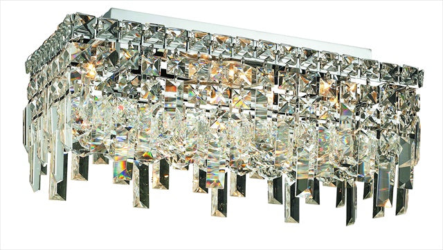Elegant Lighting 2035F16c-Rc 16 L x 8 W x 7 H in Maxim collection Flush Mount - Royal cut- chrome Finish
