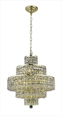 Elegant Lighting 2039D20g-Rc 20 W x 21 H in Maxim collection Hanging Fixture - Royal cut&#44 gold Finish
