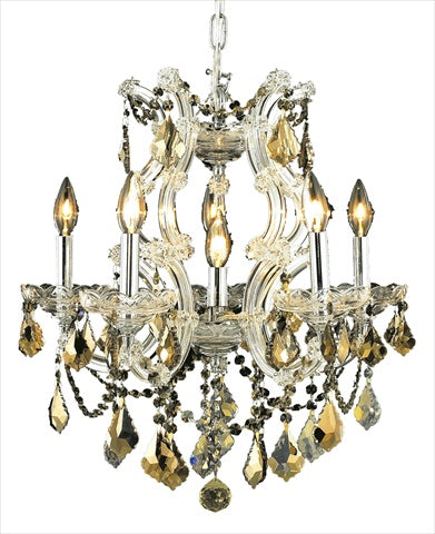 Elegant Lighting 2800D20c-gT-Rc 20 Dia x 25 H in Maria Theresa collection Hanging Fixture - Royal cut- chrome Finish