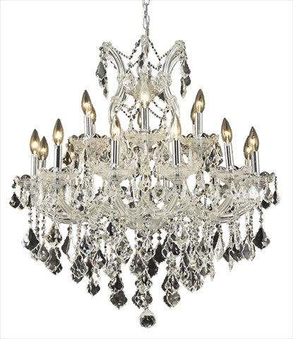 Elegant Lighting 2800D30C-Rc 30 Dia X 28 H In Maria Theresa Collection Hanging Fixture - Royal Cut- Chrome Finish