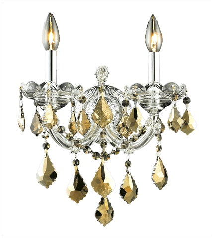 Elegant Lighting 2800W2C-Gt-Rc 12 W X 12 H In. Maria Theresa Collection Wall Sconce - Royal Cut44; Chrome Finish