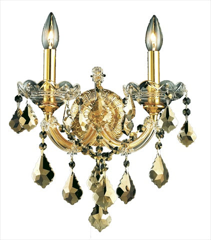 Elegant Lighting 2800W2g-gT-Rc 12 W x 12 H in Maria Theresa collection Wall Sconce - Royal cut- gold Finish