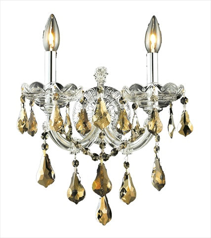 Elegant Lighting 2801W2c-gT-Rc 12 W x 12 H in Maria Theresa collection Wall Sconce - Royal cut- chrome Finish