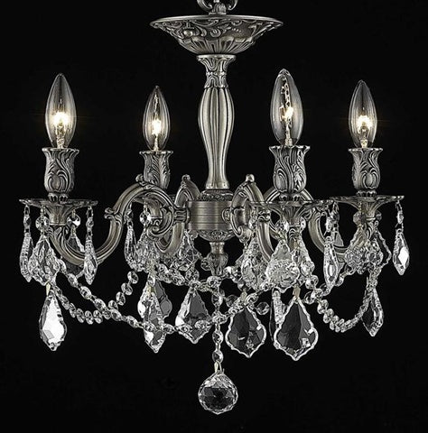 Elegant Lighting 9204F17PW-Rc 17 Dia x 19 H in Rosalia collection Flush Mount - Pewter Finish- Royal cut