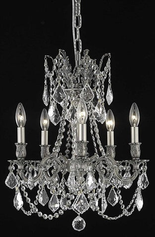 Elegant Lighting Royal Cut Crystal Pendant Light 18in Silver Model 9205D18PW/RC