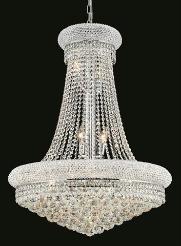 Elegant Lighting 1800D28C/Rc Royal Cut Clear Crystal Primo 14-Light, Two-Tier Crystal Chandelier, 28&quot; X 36&quot;, Chrome Finish