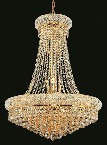 Elegant Lighting 1800D28G-Rc 28 D X 36 In Primo Collection Hanging Fixture - Royal Cut- Gold