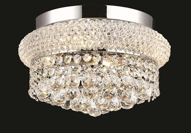 Elegant Lighting 1800F12C/Rc Primo 6-Inch High 4-Light Flush Mount, Chrome Finish With Crystal (Clear) Royal Cut Rc Crystal