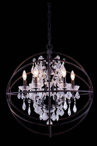 Elegant Lighting 1130D25Db/Rc Geneva Collection 6 Light Pendant Lamp