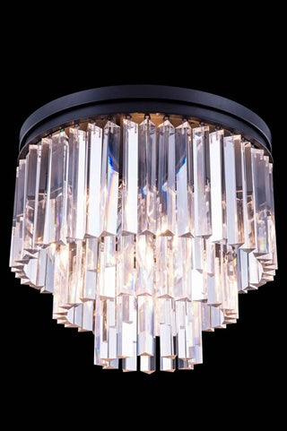 Elegant Lighting 1201F20Mb-Rc 20 Dia X 16 H In Sydney Flush Mount - Mocha Brown- Royal Cut Crystals