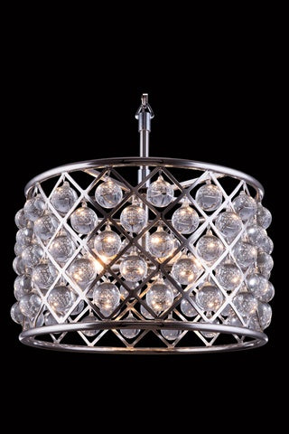 Elegant Lighting 6-Light Pendant Lamp Royal Cut Crystals 20inD x 13inH Polished Nickel Model 1204D20PN/RC