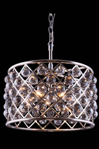 Elegant Lighting 6-Light Pendant Lamp, Polished Nickel Finish, Royal Cut Silver Shade Crystals, Model 1206D20PN-SS/RC