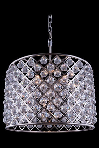 Elegant Lighting 8-Light Pendant Lamp Royal Cut Crystals 27.5inx27.5inx21in Polished Nickel Model 1206D27PN/RC