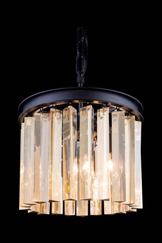 Elegant Lighting 1208D12Mb-Gt-Rc 12 Dia X 13 H In Sydney Pendent Lamp - Mocha Brown&#44 Royal Cut Golden Teak Crystals