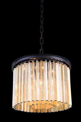Elegant Lighting 1208D20Mb-Gt-Rc 20 Dia X 135 H In Sydney Pendent Lamp - Mocha Brown- Royal Cut Golden Teak Crystals