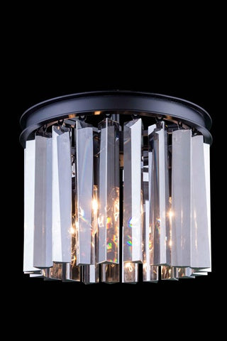 Elegant Lighting 1208F12Mb-Ss-Rc 12 Dia X 13 H In Sydney Flush Mount - Mocha Brown&#44 Royal Cut Silver Shade Crystals