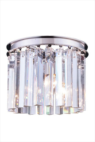 Elegant Lighting 1208F12Pn-Rc 12 Dia X 13 H In Sydney Flush Mount - Polished Nickel- Royal Cut Crystals