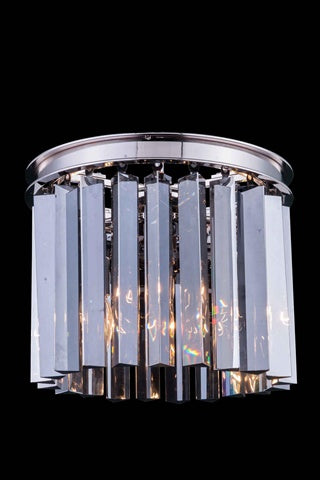 Elegant Lighting 1208F12Pn-Ss-Rc 12 Dia X 13 H In Sydney Flush Mount - Polished Nickel- Royal Cut Silver Shade Crystals