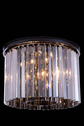 Elegant Lighting 1208F20Mb-Ss-Rc 20 Dia X 135 H In Sydney Flush Mount - Mocha Brown- Royal Cut Silver Shade Crystals