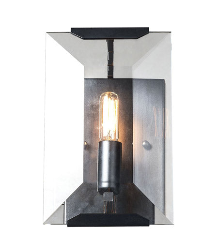 Elegant Lighting Monaco Collection 1-Light Wall Sconce, 6in x 10in, Metal, Flat Black Finish, Crystal, Model 1212W6FB