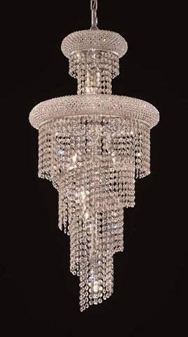Elegant Lighting 1800SR16c-Rc 16 D x 36 in Spiral collection Hanging Fixture - Royal cut- chrome