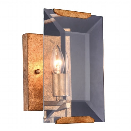 Elegant Lighting Monaco Wall Sconce 1-Light 6in H x 10in E Glass Clear, Model 1212W6GI