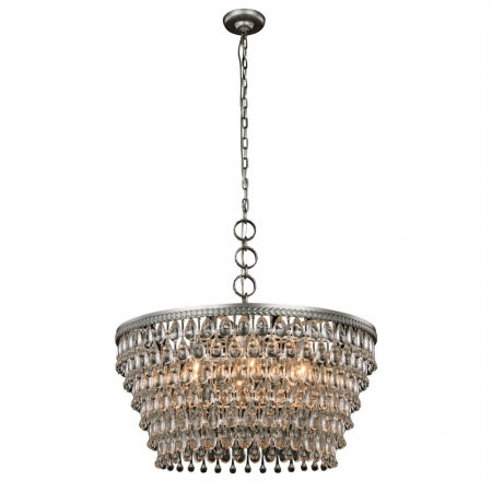 Elegant Lighting Nordic Pendant Lamp 6-Light D28in H14in Clear Metal Model 1219D28AS/RC