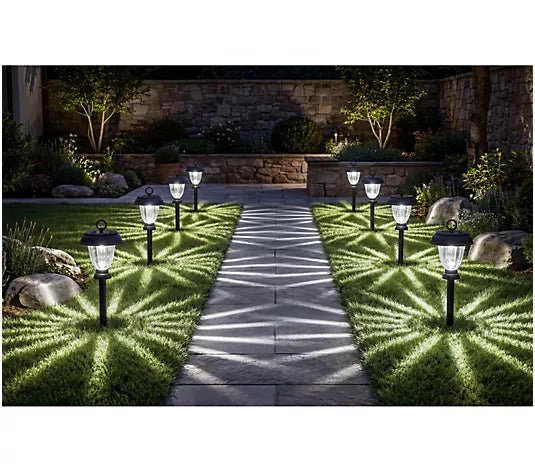 Energizer 8 Pack 3-in-1 Solar Pathway Lights with 360-degree 15 Lumen