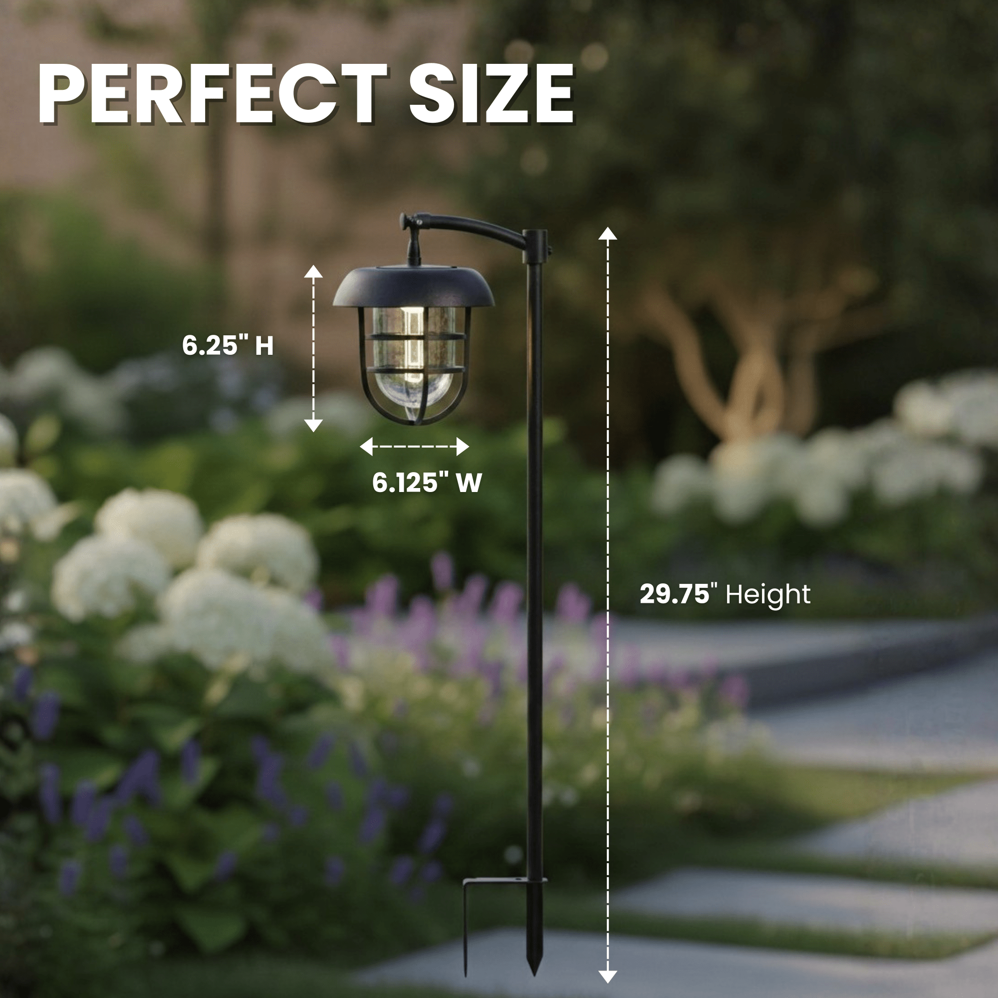Energizer LED Solar Hanging Lights Shepherds Hook Metal Pole (Set of 4)