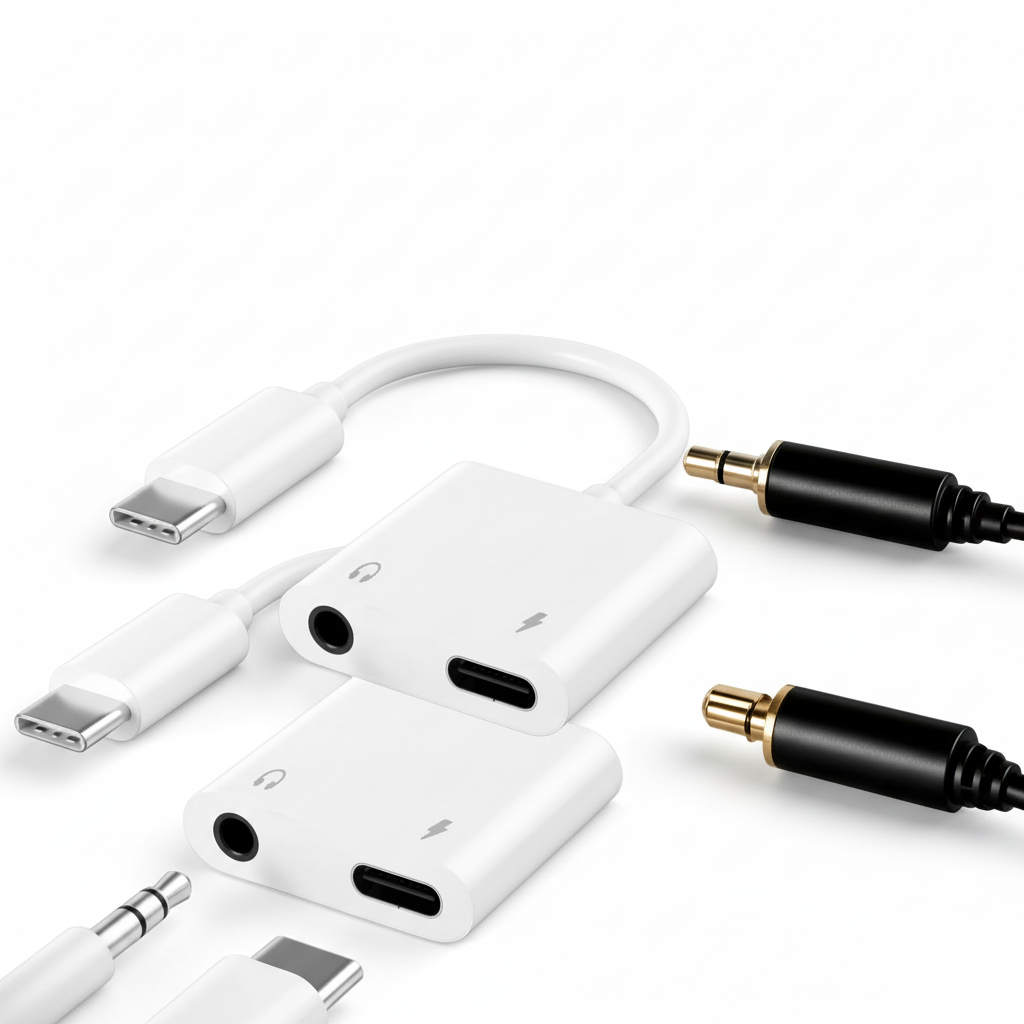 USB-C to 3.5mm Audio Adapter with PD Charging for iPhone 15/16 Pro Max – 2 Pack