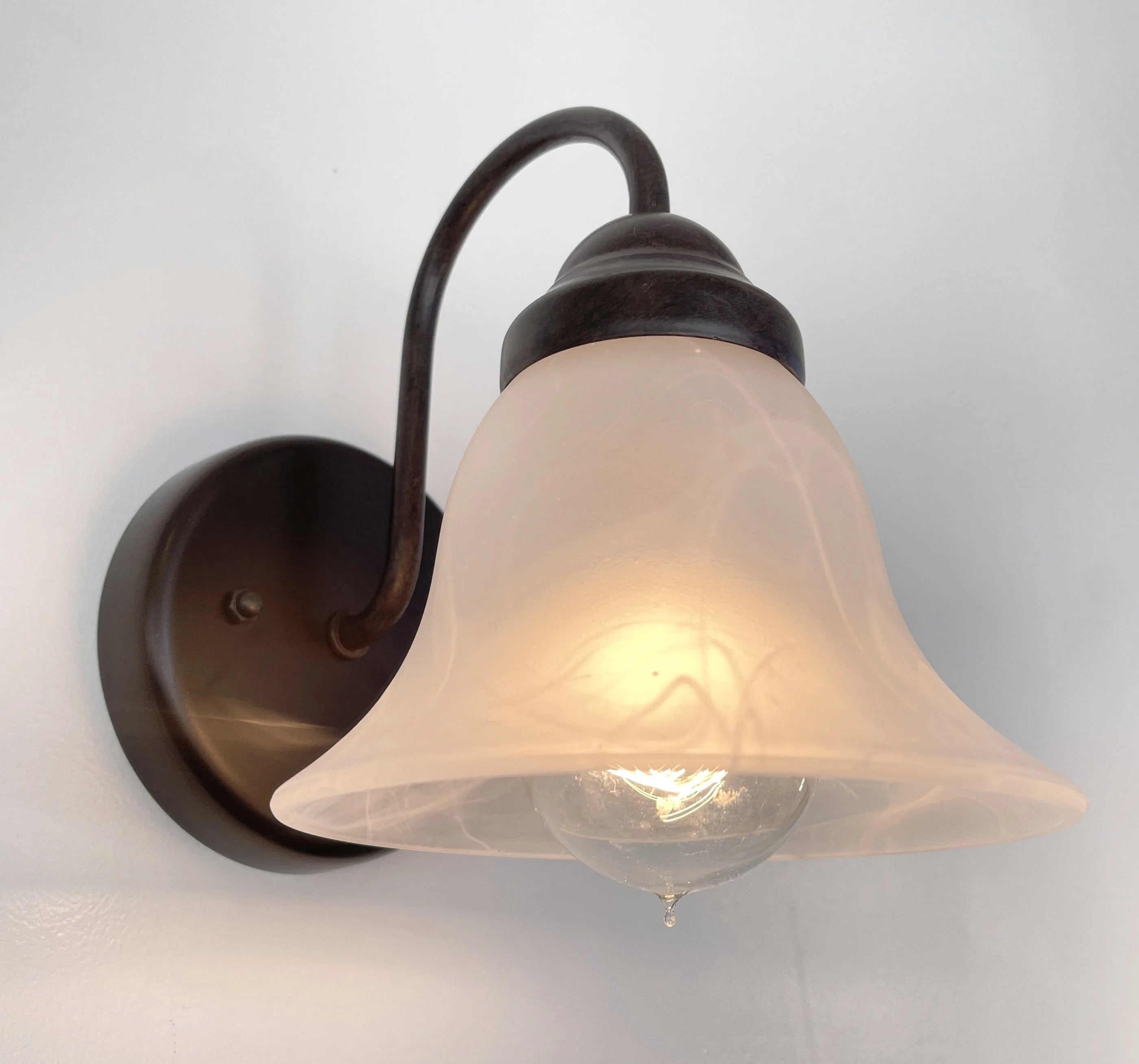 Frosted Milk Glass Wall Light