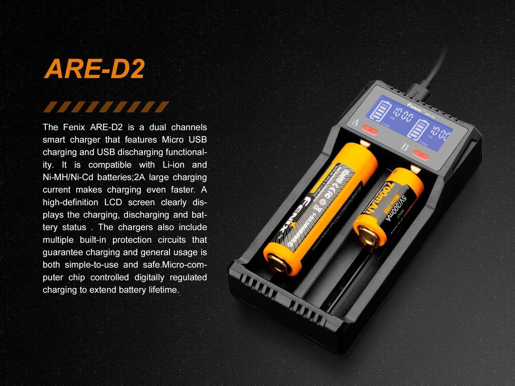 Fenix ARE-D2 Dual Channel Smart Battery Charger
