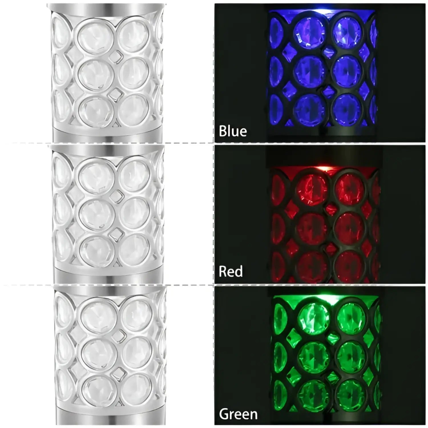Garden Solar Lamps with RGB Lighting and Stainless Steel Build