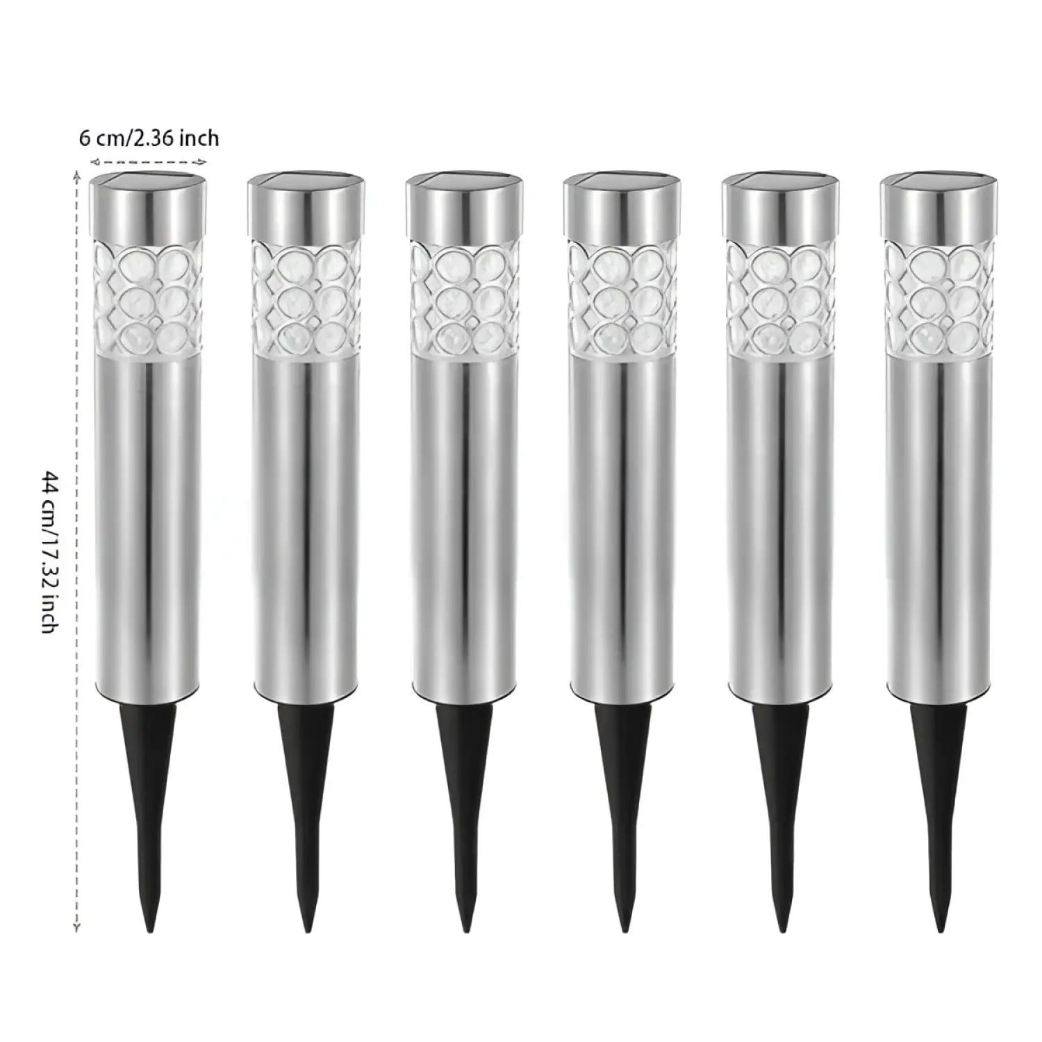 Garden Solar Lamps with RGB Lighting and Stainless Steel Build