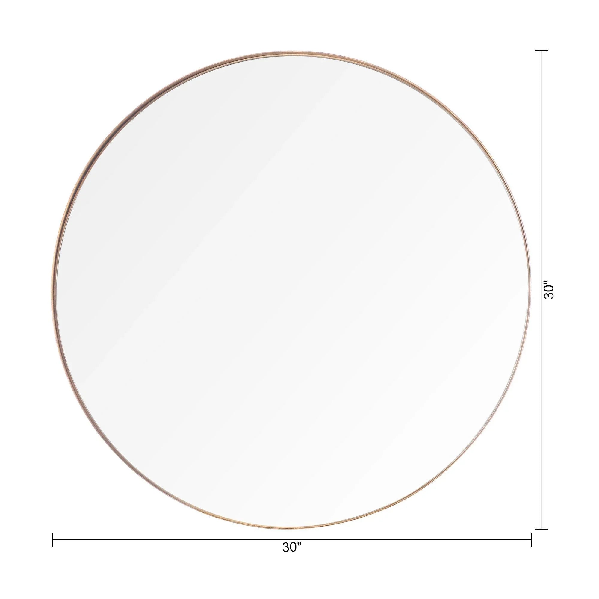 Golden Modern Round Framed Wall Mirror