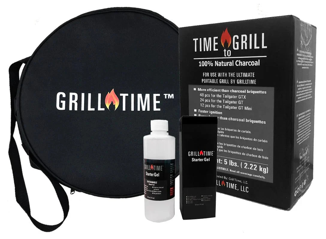 Grill Time Tailgater GTX Portable Charcoal Grill with Glass Hood Perfect for Camping Accessories