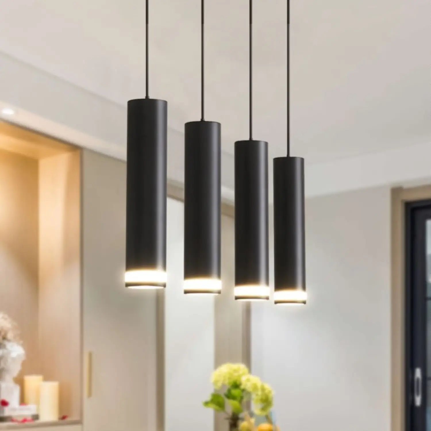 Hanging Light for Modern Kitchen Island with Adjustable Aluminum Spotlights