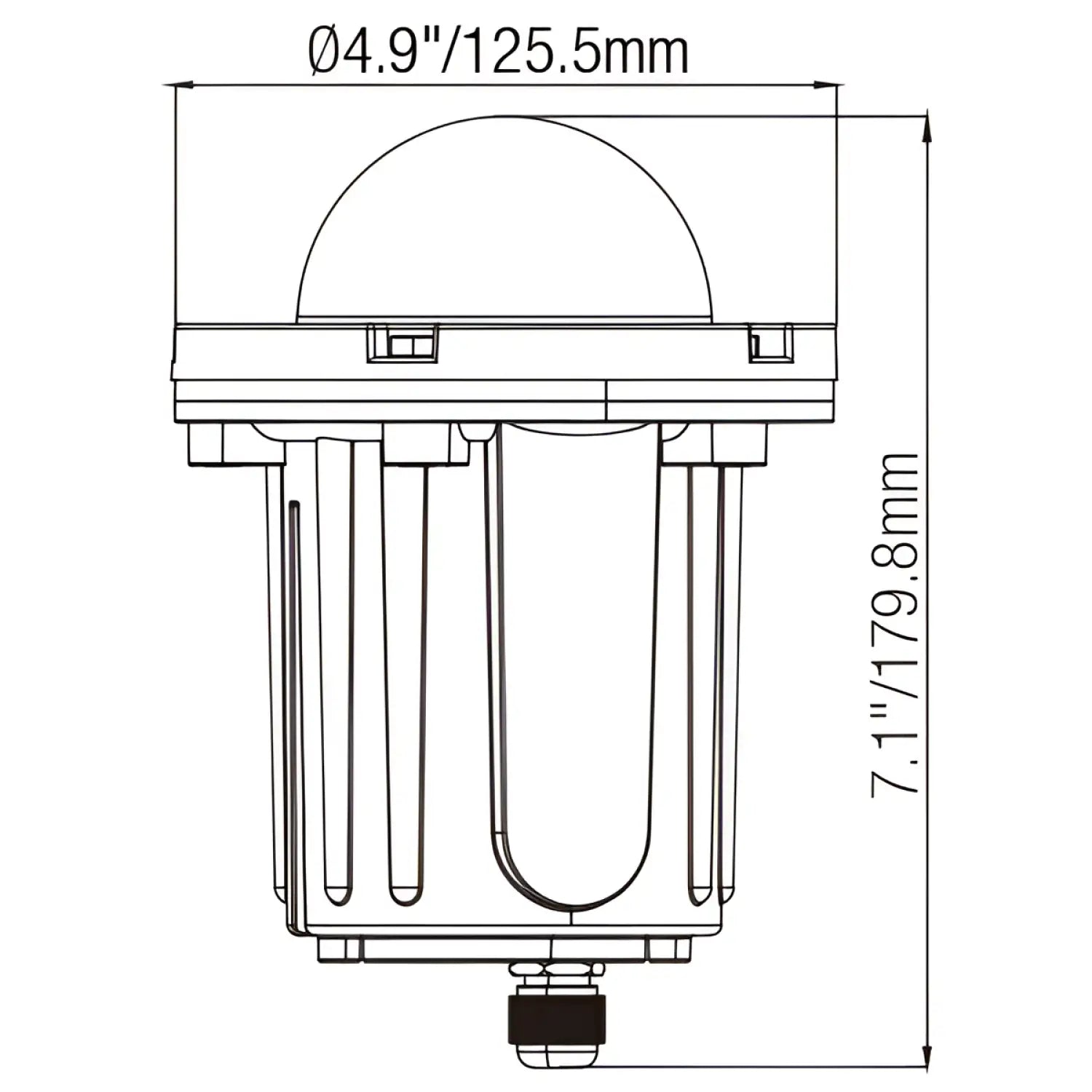 In-Ground Pathway Light with Brass-PVC Housing and Domed Half Lid for MR16 Bulbs