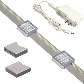 Jesco Lighting 2-Light LED Track Kit, 2 ft, Silver, Model KIT-SD131-TR2-A