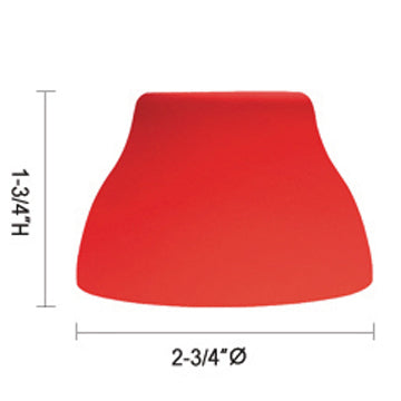 Jesco Lighting QASA103RD Step Cone Glass Shade, 2.75in Diameter, 1.75in Height, Solid Red Finish, Glass Material