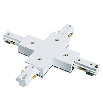 Jesco Lighting HXJSC X-Connector with Power-Feed, 3-Wire Single Circuit Track, Satin Chrome Finish