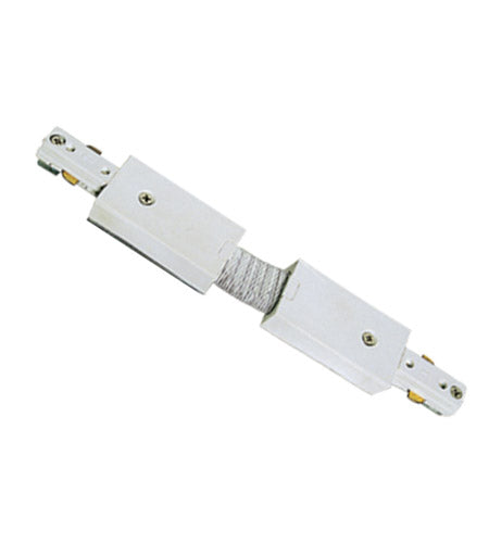 Jesco Lighting HFLXJSC Flexible Connector with Power-Feed, 3-Wire Single Circuit Track, Satin Chrome Finish